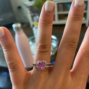 Heart shape ring. 14K with 32 .25 carat diamonds